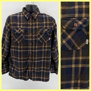Vans x Antihero Flannel Shirt Mens Small Wool Blend Blue Brown Plaid 2019 Rare